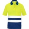 POLO ALTA VISIBILIDAD BICOLOR MANGA CORTA AZUL XS