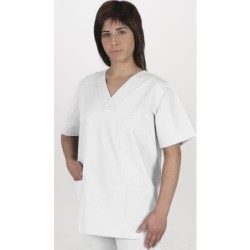 CHAQUETA CON PICO MANGA CORTA BLANCA CPU91- 2