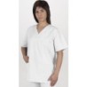 CHAQUETA CON PICO MANGA CORTA BLANCA CPU91-10