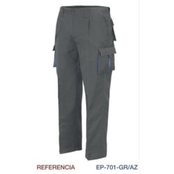 PANTALON MULTIBOLSILLOS C/REFUERZO GRIS L9000 T-54