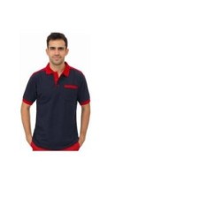 POLO CARGO CON BOLSILLO MANGA CORTA AZUL/ROJO 2XL