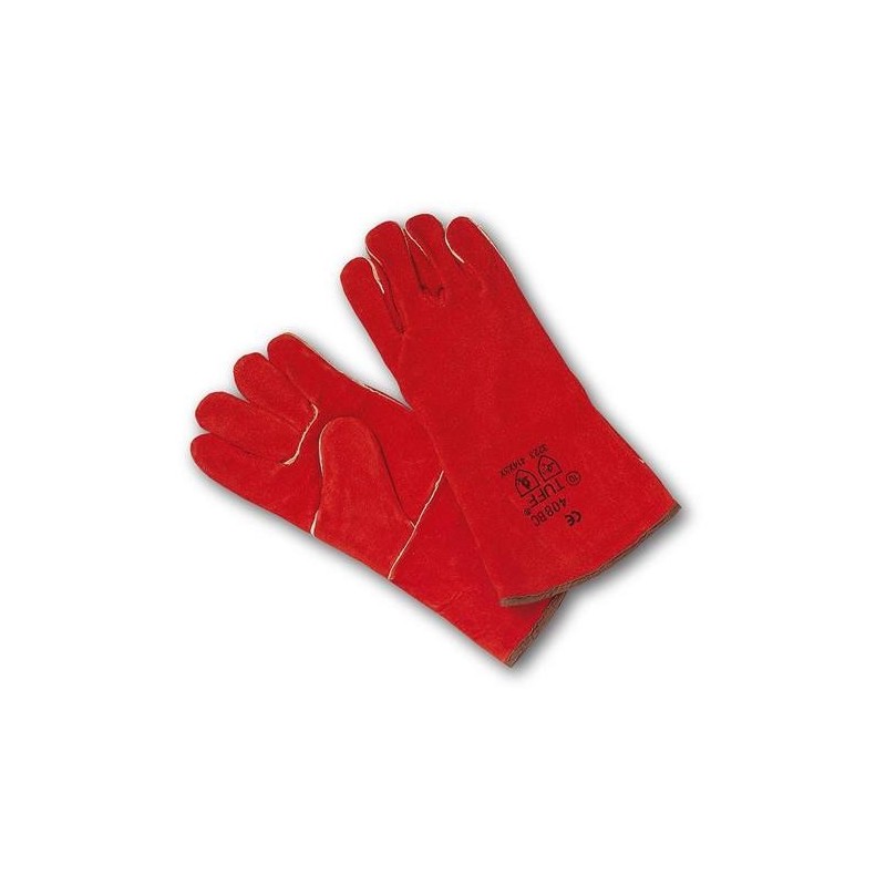 GUANTE SOLDADOR ROJO TALLA UNICA 408-BC PAR