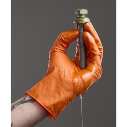 GUANTE DESECHABLE AGILITY GRIP NITRILO NARANJA T.7