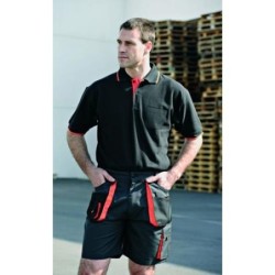POLO TOP RANGE MANGA CORTA NEGRO/NARANJA 647 S