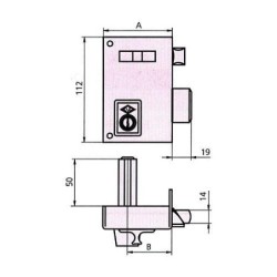 CERRADURA SOBREPONER 156A 60 IZDA. HE RD. CVL