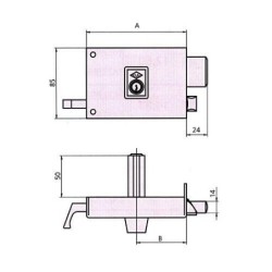 CERRADURA SOBREPONER 125A 14 IZDA. HE PF. CVL