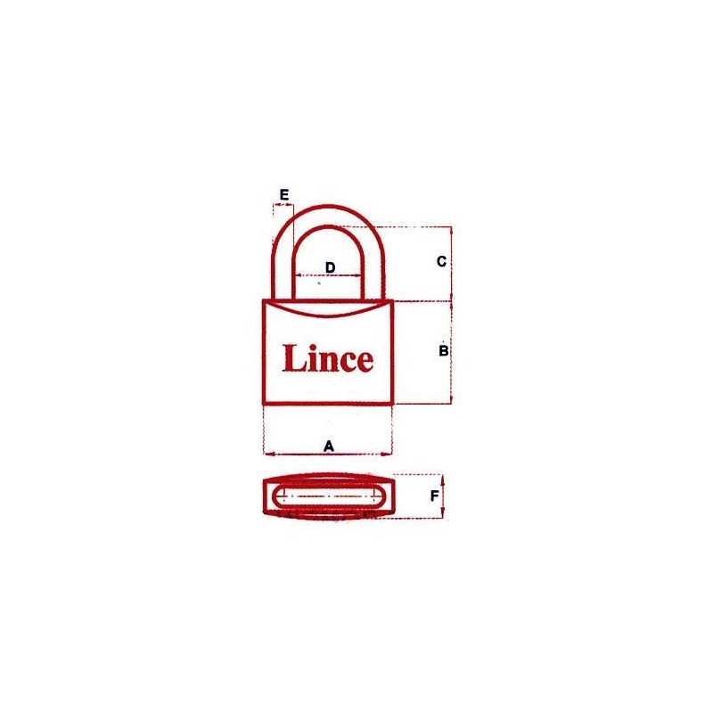 CANDADO LATON 300/30 ARCO NORMAL LL./IG. 3380