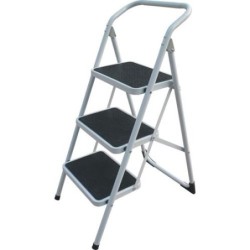 TABURETE ACERO/GOMA PLEGABLE 3 PELDAÑOS TAS-3