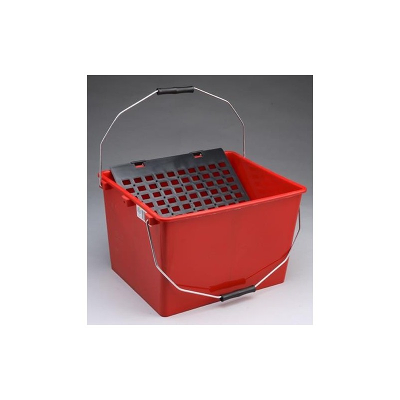 CUBETA DOS ASAS 16 L. CON REJILLA PLASTICO