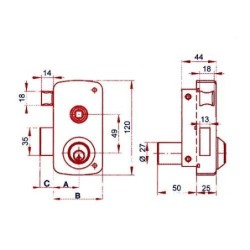 CERRADURA SOBREPONER 5056B/60 HE IZDA. LINCE