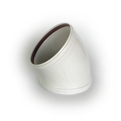 CODO CON JUNTAS 45   125 MM. ALUMINIO BLANCO
