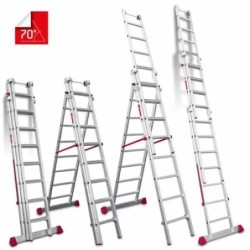 ESCALERA MULTIUSO DE TRES TRAMOS CON 8 PELDAÑOS