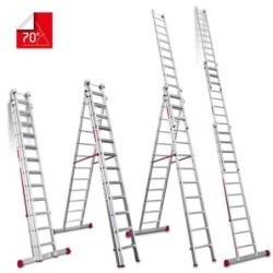 ESCALERA MULTIUSO DE TRES TRAMOS CON 12 PELDAÑOS