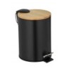 CUBO DE PEDAL EASY-CLOSE TORTONA 3 L, NEGRO/BAMBU