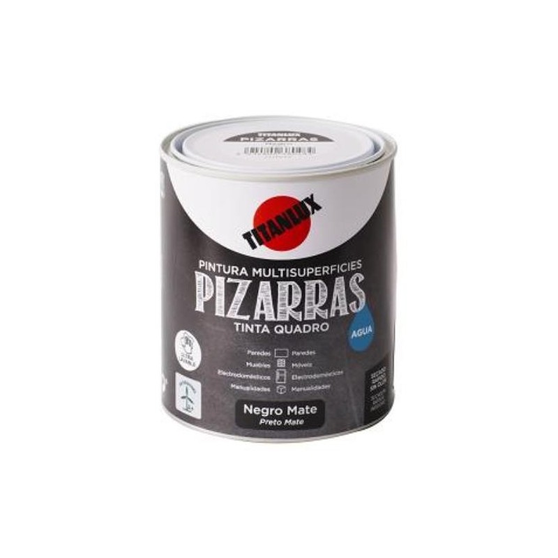 ESMALTE TITANLUX AGUA PIZARRA NEGRO 750ML.