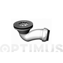 VALVULA SIFONICA DUCHA Ø60MM.HORIZONTAL CURVA 40MM
