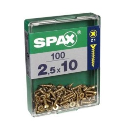 TORNILLO SPAX C/PL POZI BRICO. 2.5X10 C/100 UDS