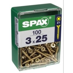 TORNILLO SPAX C/PL POZI BRICO. 3.0X25 C/100 UDS