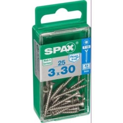 TORNILLO SPAX C/PL TORX INOX. 3.0X30 C/25 UDS