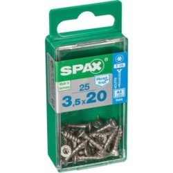 TORNILLO SPAX C/PL TORX INOX. 3.5X20 C/25 UDS