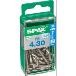 TORNILLO SPAX C/PL TORX INOX. 4.0X30 C/25 UDS