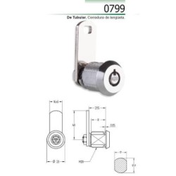 CERRADURA LLAVE TUBULAR CROMO 0799