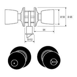 POMO SERIE 3503/UO CROMO MATE TESA