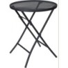 MESA JARDIN PLEGABLE REDONDA 60CM GRIS X81000080