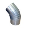 CODO RIZADO GALVANIZADO 0.8 MM. 45   150 MM.