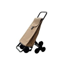 CARRO COMPRA 55L SUBE ESCALERA RAFIA BEIGE C-507