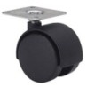 RUEDA GIRATORIA NEGRA PLACA POLIAMIDA 30MM