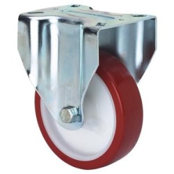 RUEDA POLIURETANO ROJA FIJA 125 MM. 2-2363