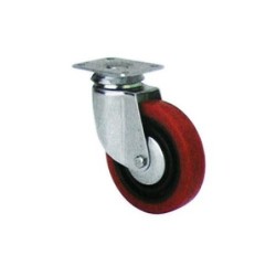 RUEDA POLIURETANO ROJA GIRATORIA 60 MM. 2-2522