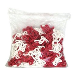 CADENA PLASTICO BLANCA-ROJA 7 ( M. ) 4501