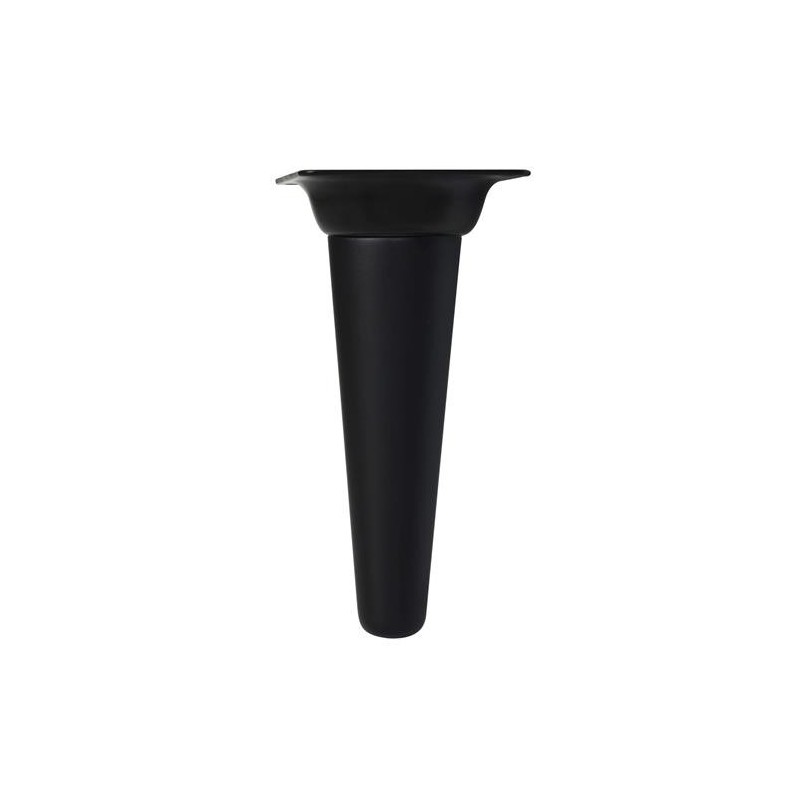 PATA CONICA RECTA 150MM NEGRA/PLATO METAL NEGRO