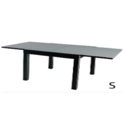 MESA AL.CRISTAL EXTEN.FIDJI 80/160X80CM. ANTRACITA