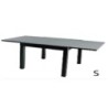 MESA AL.CRISTAL EXTEN.FIDJI 80/160X80CM. ANTRACITA