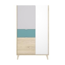 NOVA - MODULO VERTICAL DE 2 PUERTAS Y 1 CAJON - BL