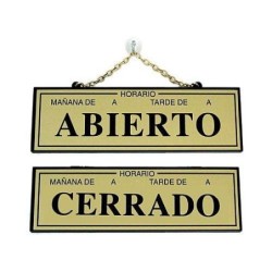 PLACA ABIERTO-CERRADO CON HORARIOLATONADO 109