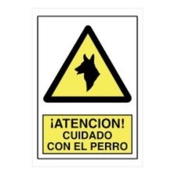 SEÑAL ADVERTENCIA CUIDADO CON EL PERRO