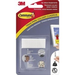 TIRAS COMMAND CUADROS MEDIANA BLANCAS 17201-4PK