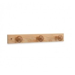 COLGADOR MADERA DE PINO 3 POMOS