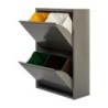 ARMARIO METAL RECICLAJE 4 CUBETAS GRIS X530.07/MG