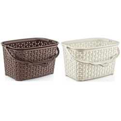 CESTA PARA PINZAS RATTAN C/ASA SURTIDO BEIGE/MAR.