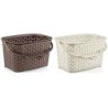 CESTA PARA PINZAS RATTAN C/ASA SURTIDO BEIGE/MAR.