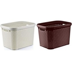 CESTA RATTAN 30 L. PROF. S/TAPA SURTIDO BEIGE/MAR.