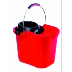 CUBO+ESCURRIDOR ASA METAL 16 L. ROJO 9085