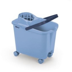 CUBO CON RUEDAS+ESCURRIDOR 14LITROS AZUL 32531