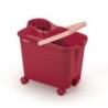 CUBO CON RUEDAS+ESCURRIDOR 14LITROS ROJO 32534