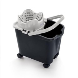 CUBO C/RUEDAS+ESCURRIDOR AUTOM. 14 L. GRIS 33612